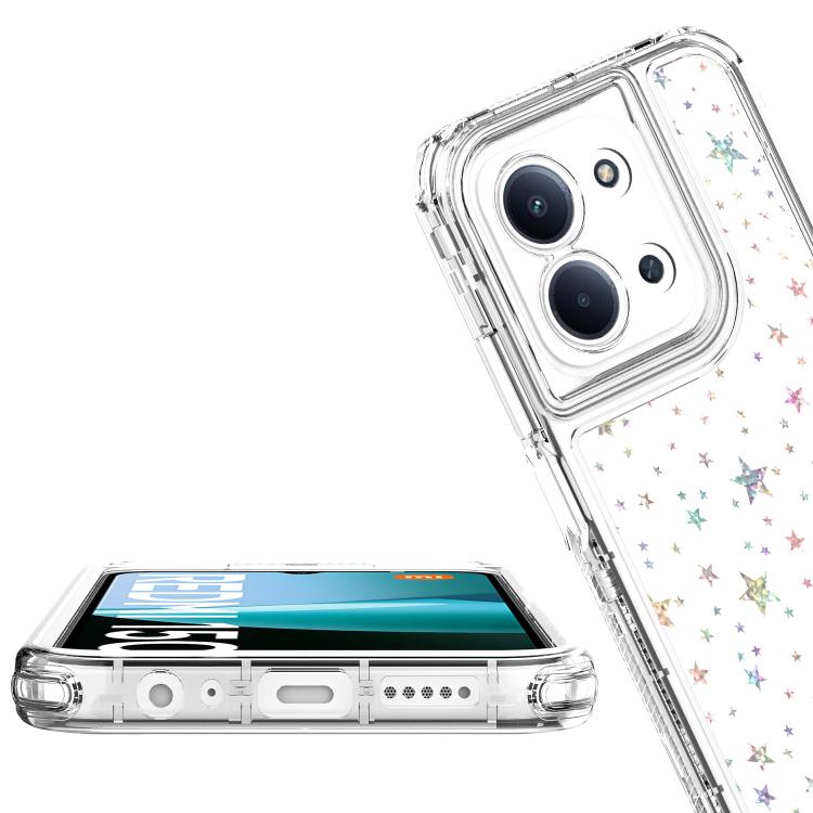For Redmi 15C 5G / 4G EU 173mm / Poco C85 5G Transparent Acrylic Laser Paper Phone Case