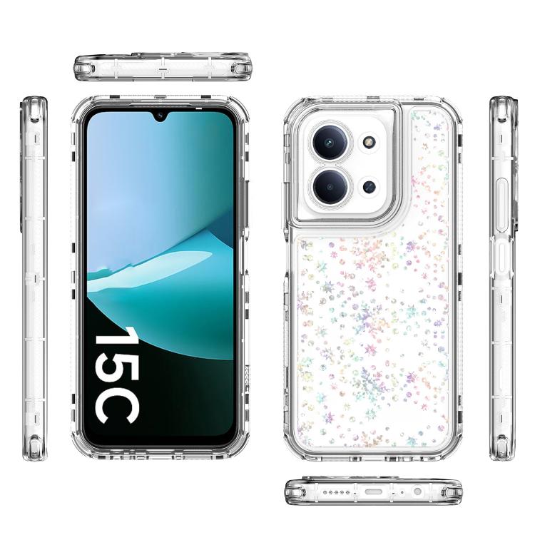 For Redmi 15C 5G / 4G EU 173mm / Poco C85 5G Transparent Acrylic Laser Paper Phone Case