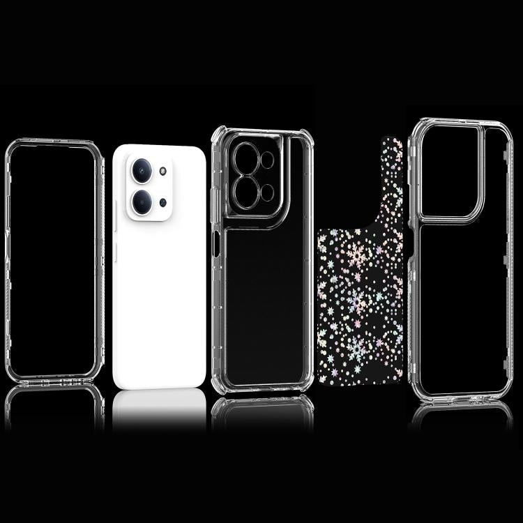 For Redmi 15C 5G / 4G EU 173mm / Poco C85 5G Transparent Acrylic Laser Paper Phone Case