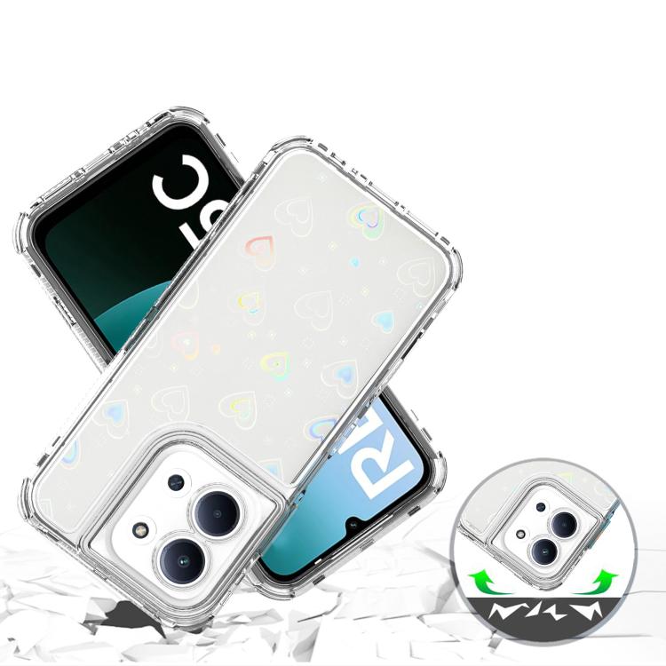 For Redmi 15C 5G / 4G EU 173mm / Poco C85 5G Transparent Acrylic Laser Paper Phone Case
