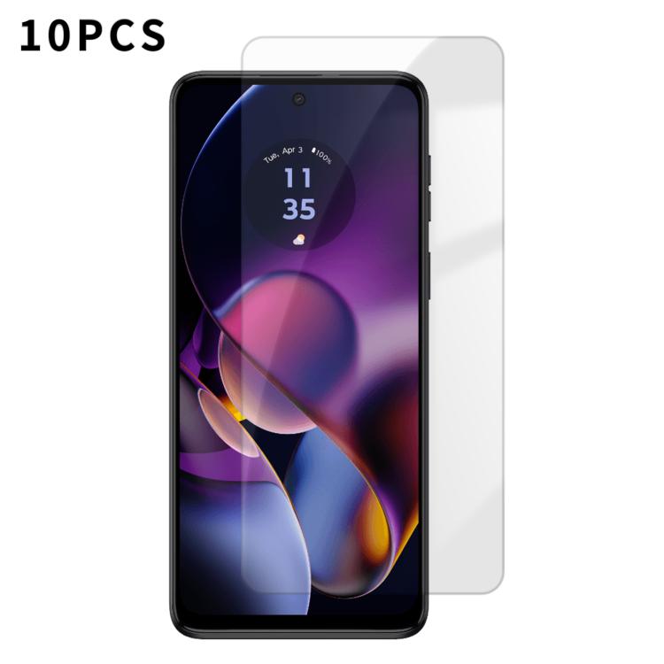 For Motorola Moto G54 Kalebol 10pcs High-Aluminum Semi-Screen Anti-Fingerprint HD Tempered Glass Film