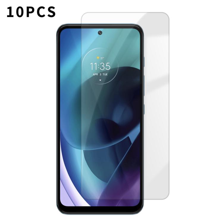 For Motorola Moto G71 5G Kalebol 10pcs High-Aluminum Semi-Screen Anti-Fingerprint HD Tempered Glass Film