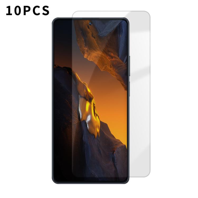 For Xiaomi Poco F5 5G Kalebol 10pcs High-Aluminum Semi-Screen Anti-Fingerprint HD Tempered Glass Film