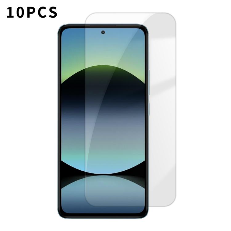 For Redmi Note 14 4G 164.84mm Kalebol 10pcs High-Aluminum Semi-Screen Anti-Fingerprint HD Tempered Glass Film