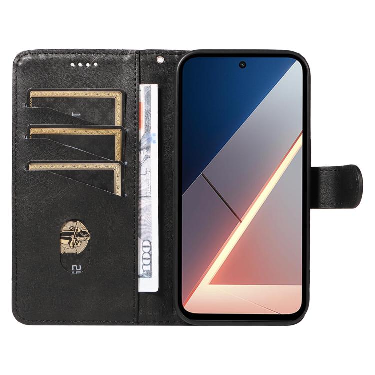 For Xiaomi Poco M7 4G 169mm T-type Stitch Leather Phone Case