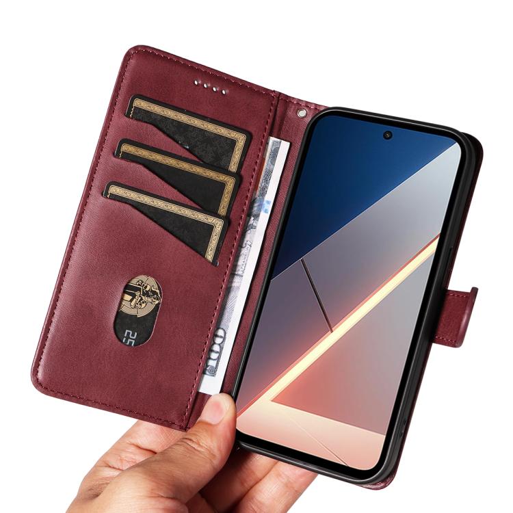 For Xiaomi Poco M7 4G 169mm T-type Stitch Leather Phone Case