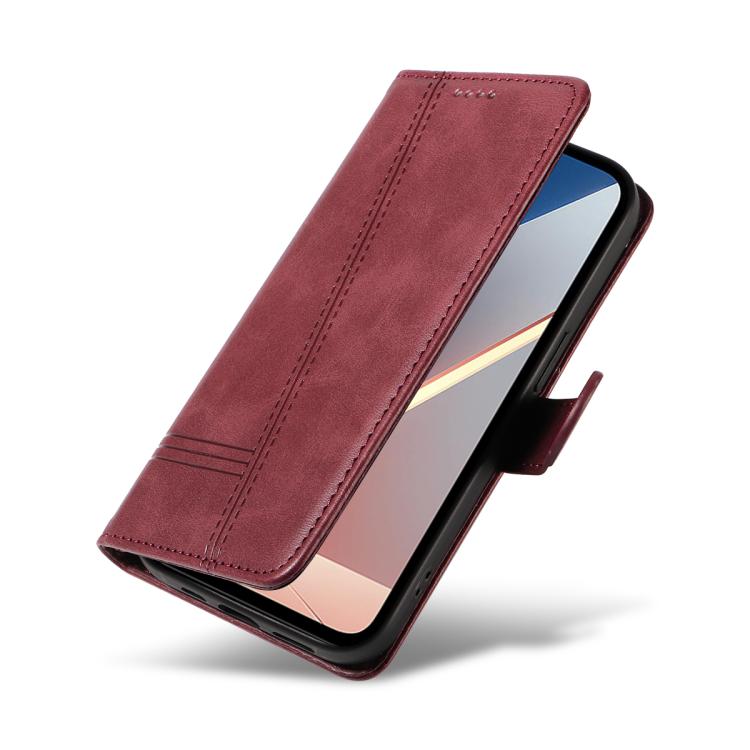 For Xiaomi Poco M7 4G 169mm T-type Stitch Leather Phone Case