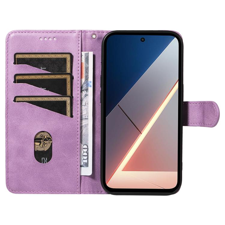 For Xiaomi Poco M7 4G 169mm T-type Stitch Leather Phone Case