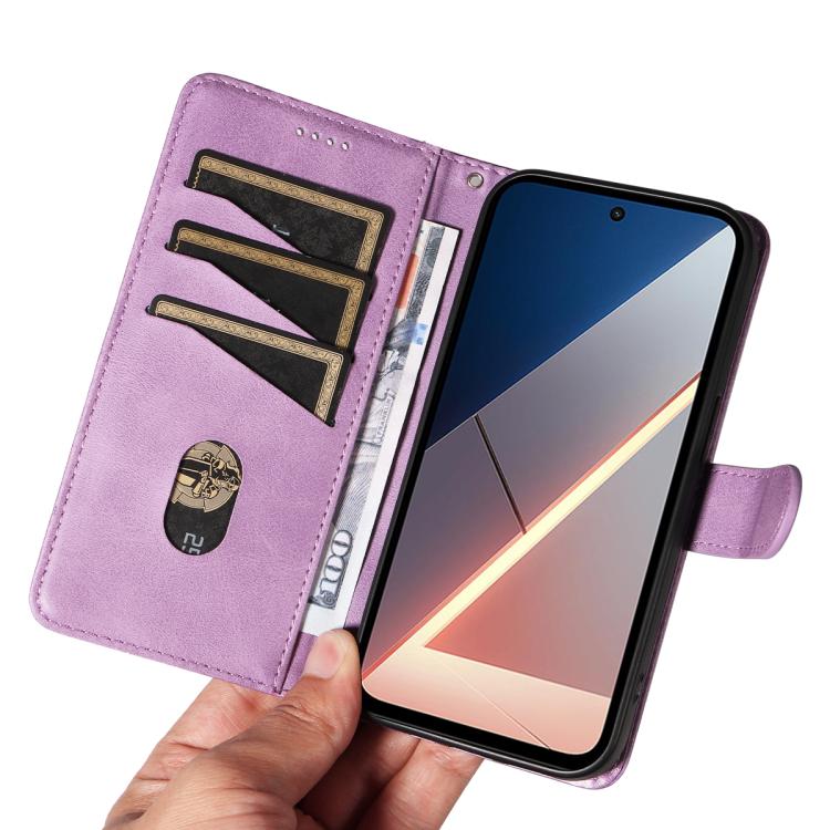 For Xiaomi Poco M7 4G 169mm T-type Stitch Leather Phone Case
