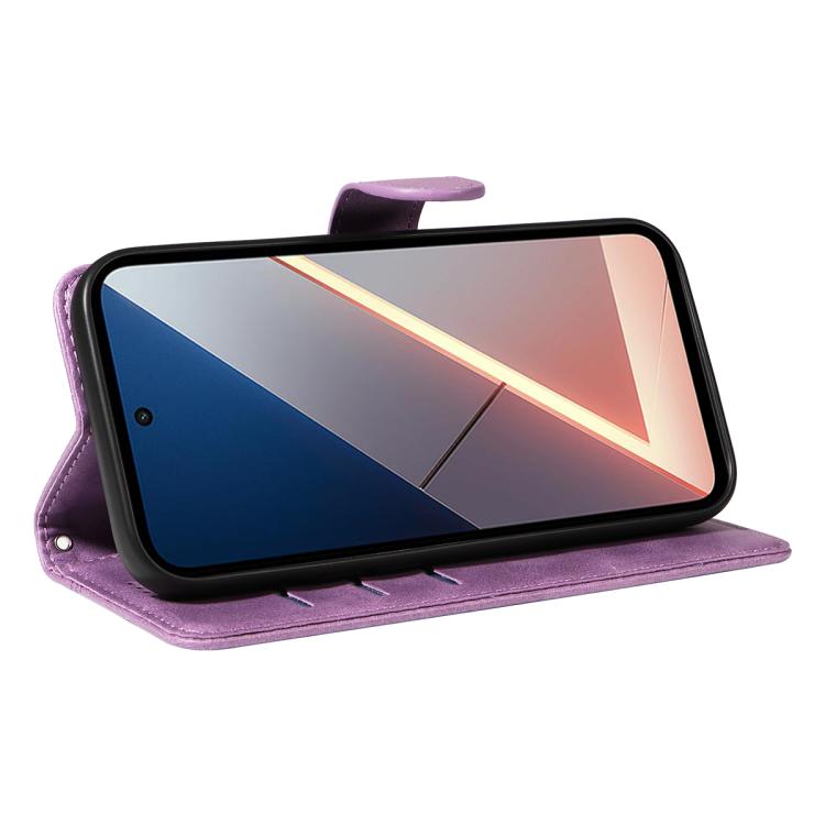 For Xiaomi Poco M7 4G 169mm T-type Stitch Leather Phone Case