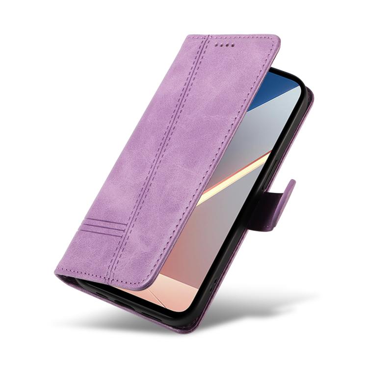 For Xiaomi Poco M7 4G 169mm T-type Stitch Leather Phone Case