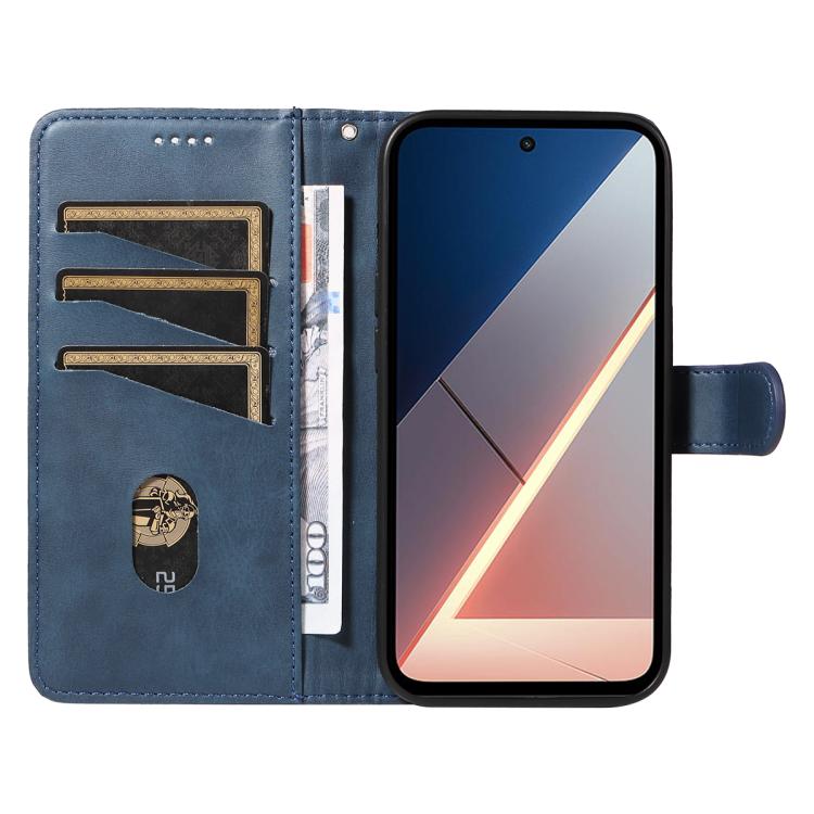 For Xiaomi Poco M7 4G 169mm T-type Stitch Leather Phone Case