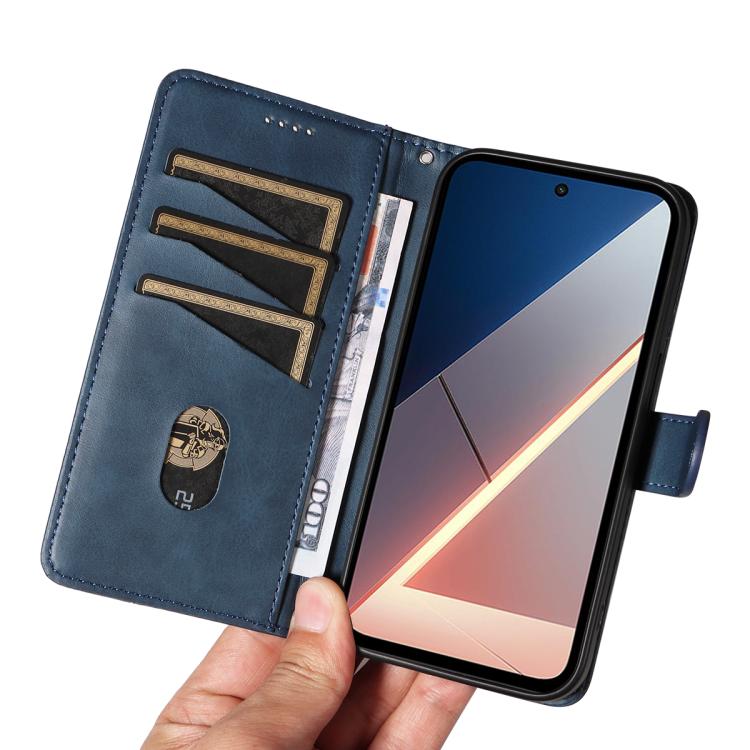 For Xiaomi Poco M7 4G 169mm T-type Stitch Leather Phone Case