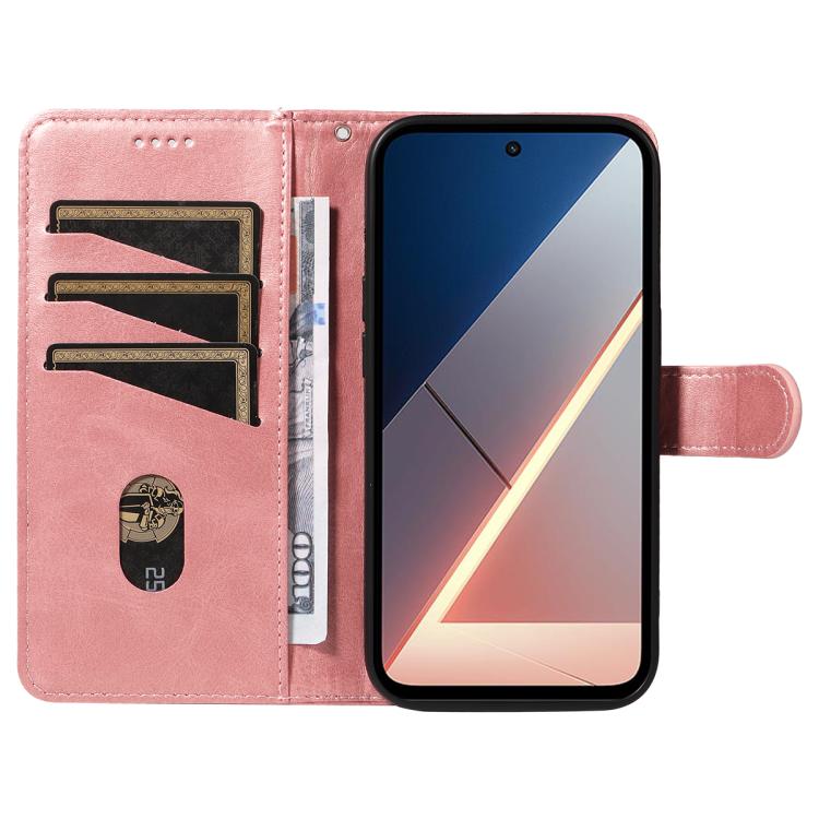 For Xiaomi Poco M7 4G 169mm T-type Stitch Leather Phone Case