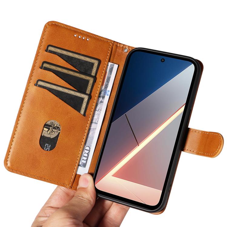 For Xiaomi Poco M7 4G 169mm T-type Stitch Leather Phone Case