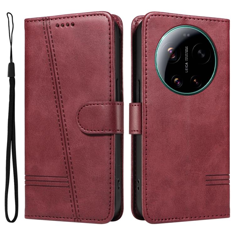 For Xiaomi 17 Ultra T-type Stitch Leather Phone Case