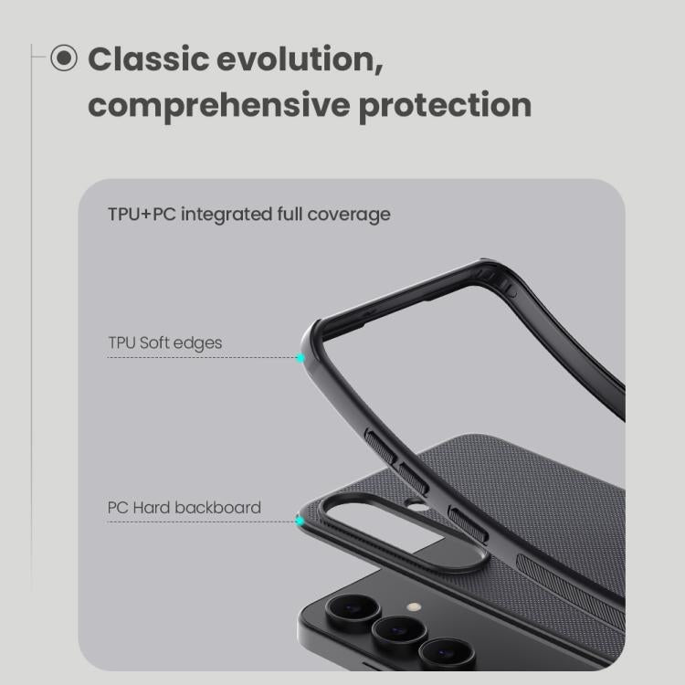For Samsung Galaxy S25 FE 5G NILLKIN Frosted Shield Pro PC + TPU Phone Case - Black