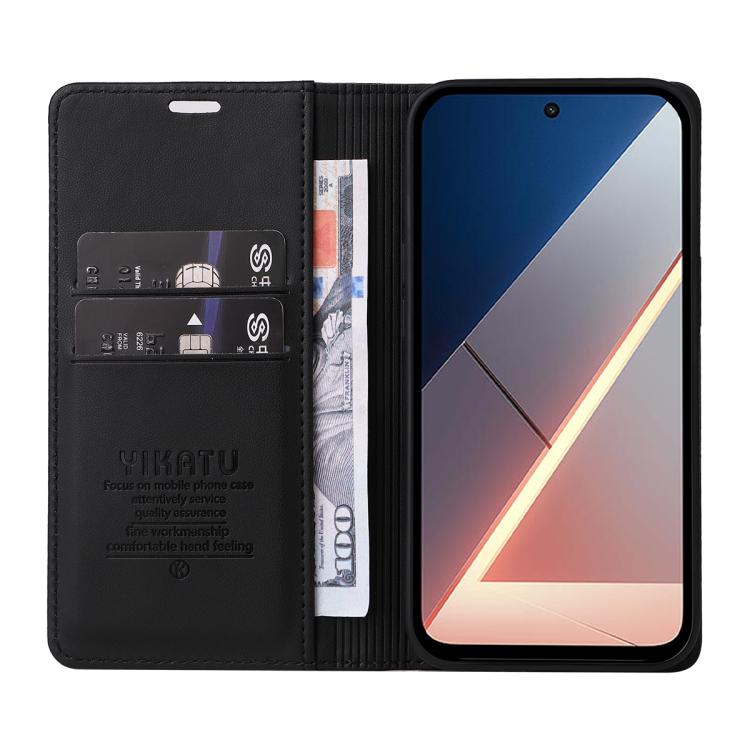 For Xiaomi POCO M7 4G 169mm YIKATU YK-001 Ultra-thin Strong Magnet Leather Phone Case