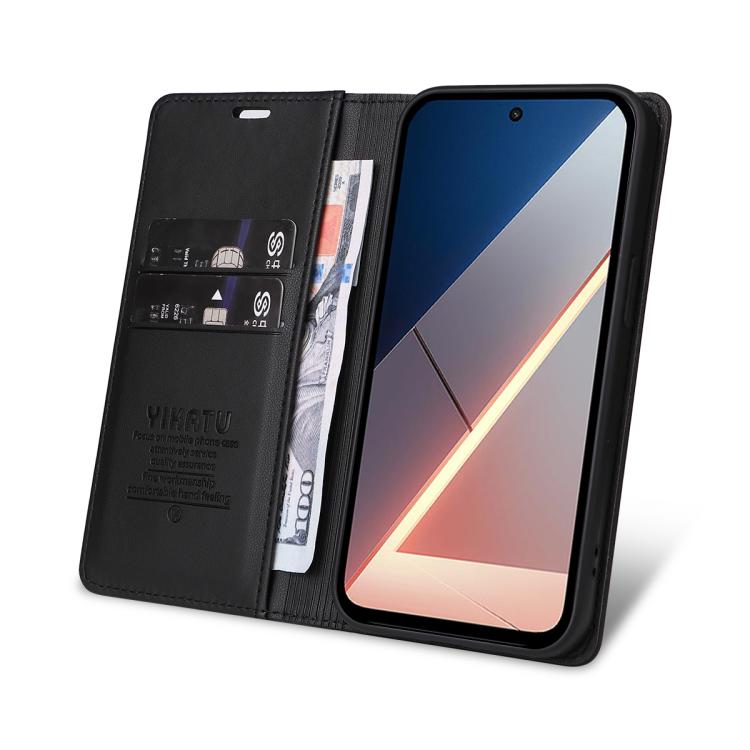 For Xiaomi POCO M7 4G 169mm YIKATU YK-001 Ultra-thin Strong Magnet Leather Phone Case