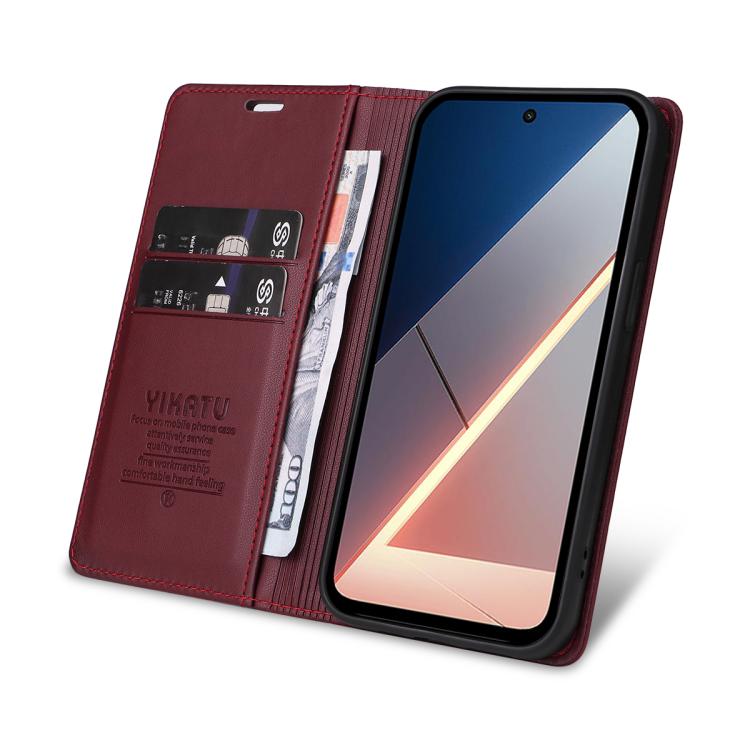 For Xiaomi POCO M7 4G 169mm YIKATU YK-001 Ultra-thin Strong Magnet Leather Phone Case