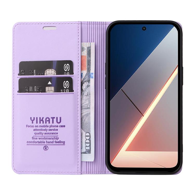 For Xiaomi POCO M7 4G 169mm YIKATU YK-001 Ultra-thin Strong Magnet Leather Phone Case