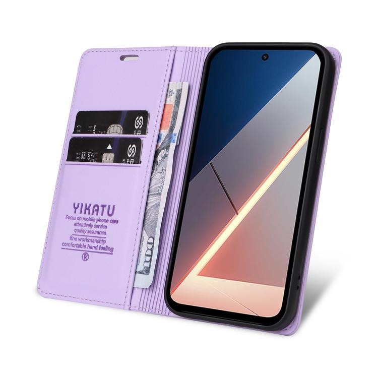 For Xiaomi POCO M7 4G 169mm YIKATU YK-001 Ultra-thin Strong Magnet Leather Phone Case