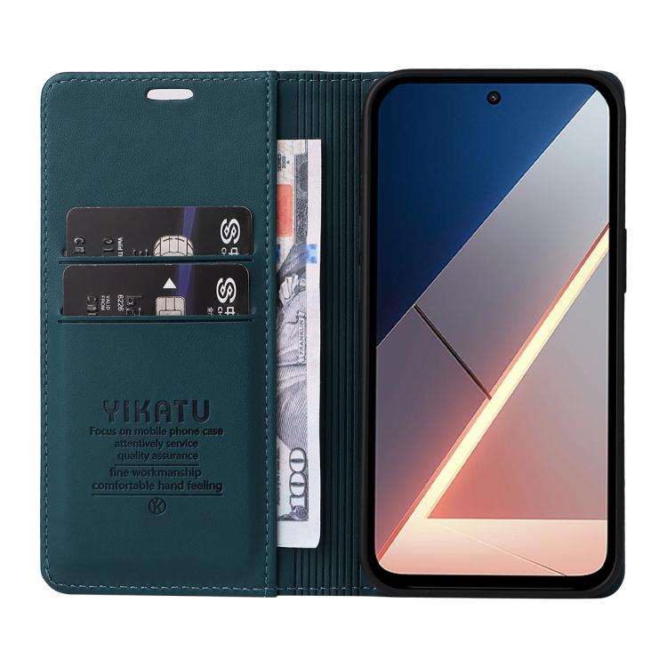 For Xiaomi POCO M7 4G 169mm YIKATU YK-001 Ultra-thin Strong Magnet Leather Phone Case