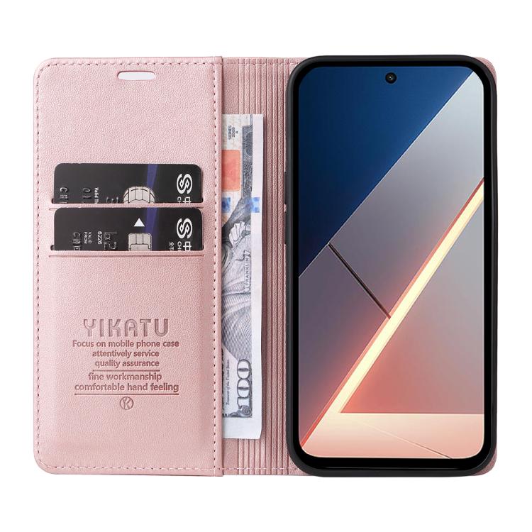 For Xiaomi POCO M7 4G 169mm YIKATU YK-001 Ultra-thin Strong Magnet Leather Phone Case