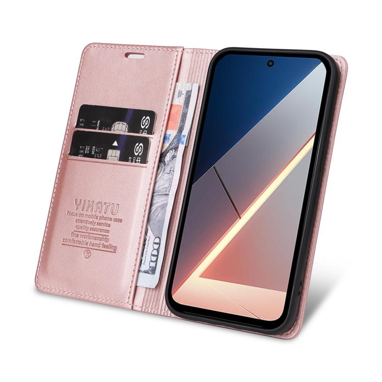 For Xiaomi POCO M7 4G 169mm YIKATU YK-001 Ultra-thin Strong Magnet Leather Phone Case
