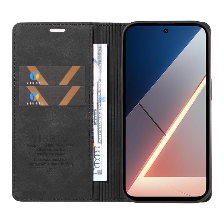 For Xiaomi POCO M7 4G 169mm YIKATU YK-004 Skin Feel Gen2 Strong Magnet Leather Phone Case