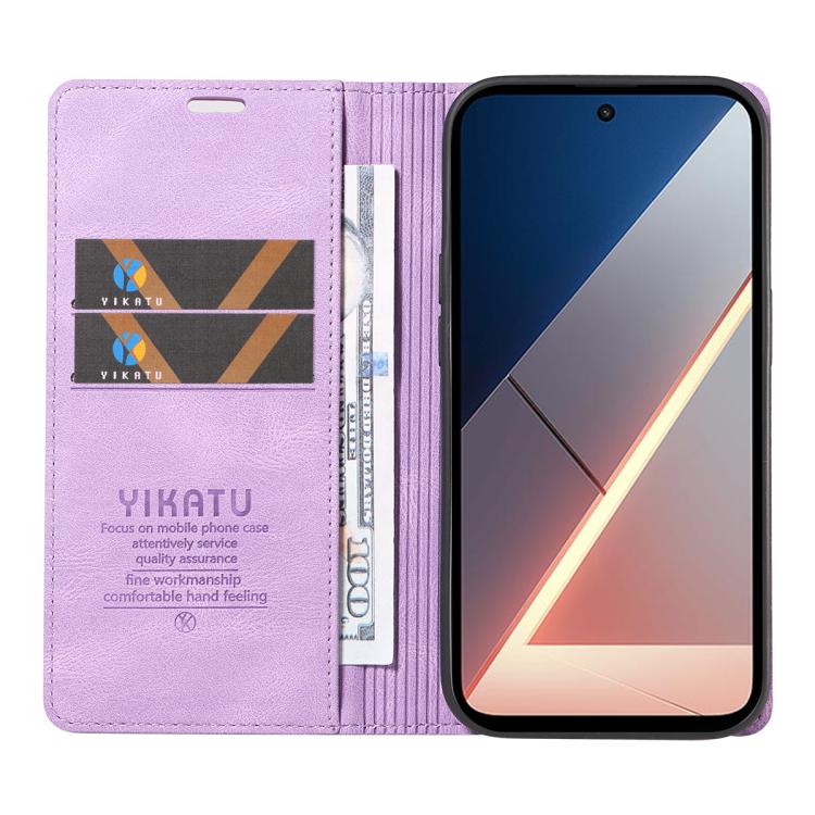 For Xiaomi POCO M7 4G 169mm YIKATU YK-004 Skin Feel Gen2 Strong Magnet Leather Phone Case