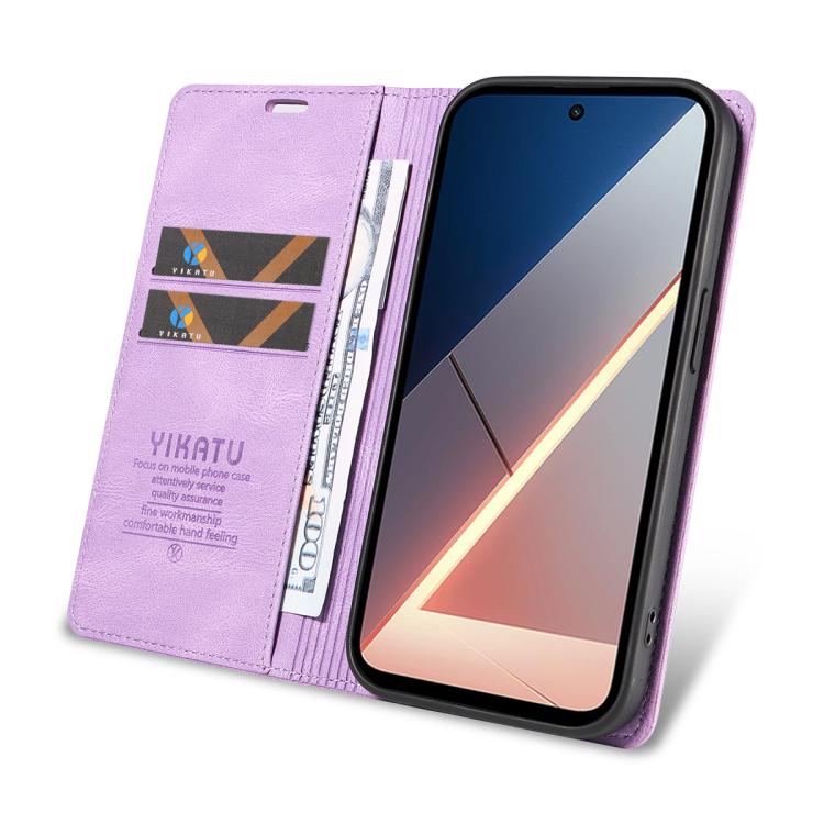 For Xiaomi POCO M7 4G 169mm YIKATU YK-004 Skin Feel Gen2 Strong Magnet Leather Phone Case