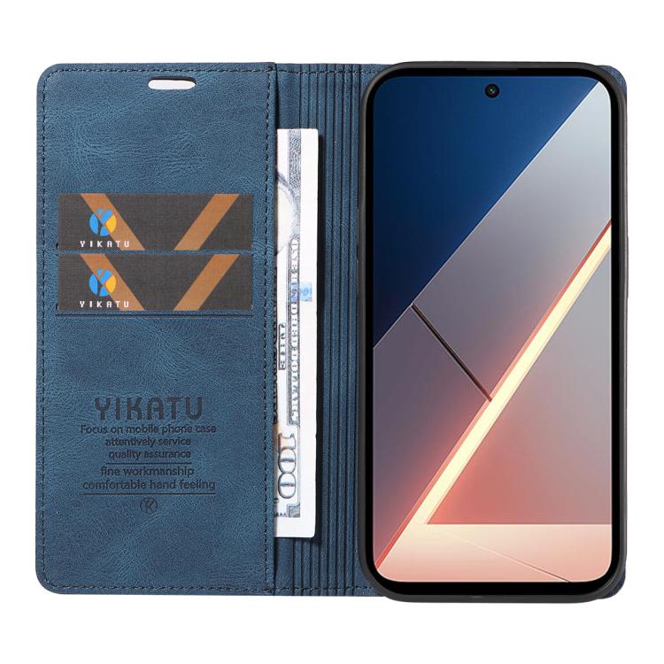 For Xiaomi POCO M7 4G 169mm YIKATU YK-004 Skin Feel Gen2 Strong Magnet Leather Phone Case