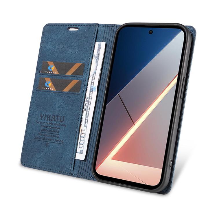 For Xiaomi POCO M7 4G 169mm YIKATU YK-004 Skin Feel Gen2 Strong Magnet Leather Phone Case