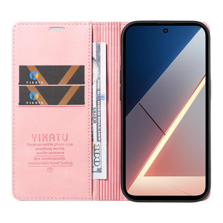 For Xiaomi POCO M7 4G 169mm YIKATU YK-004 Skin Feel Gen2 Strong Magnet Leather Phone Case