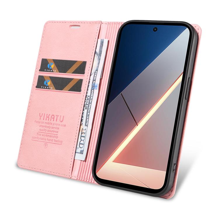 For Xiaomi POCO M7 4G 169mm YIKATU YK-004 Skin Feel Gen2 Strong Magnet Leather Phone Case