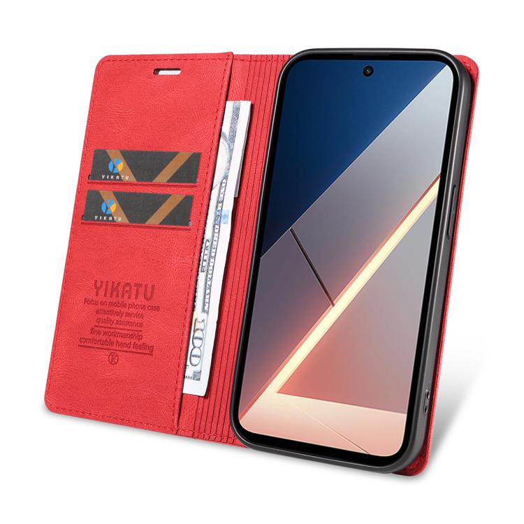 For Xiaomi POCO M7 4G 169mm YIKATU YK-004 Skin Feel Gen2 Strong Magnet Leather Phone Case