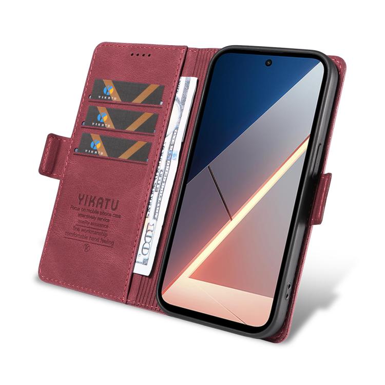 For Xiaomi POCO M7 4G 169mm YIKATU YK-005 Skin Feel Gen2 Side Buckle Leather Phone Case