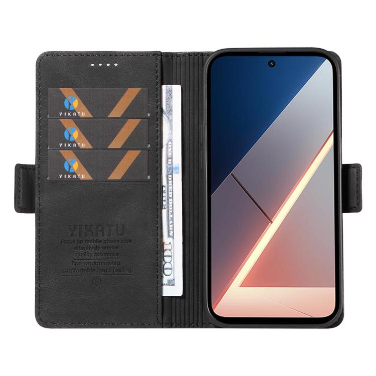 For Xiaomi POCO M7 4G 169mm YIKATU YK-005 Skin Feel Gen2 Side Buckle Leather Phone Case