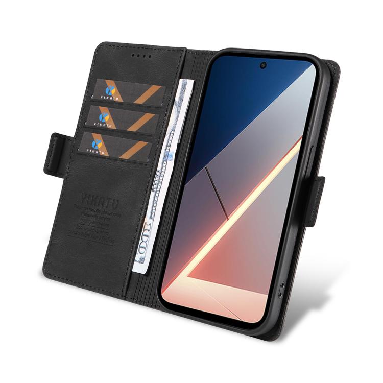 For Xiaomi POCO M7 4G 169mm YIKATU YK-005 Skin Feel Gen2 Side Buckle Leather Phone Case
