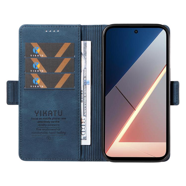 For Xiaomi POCO M7 4G 169mm YIKATU YK-005 Skin Feel Gen2 Side Buckle Leather Phone Case
