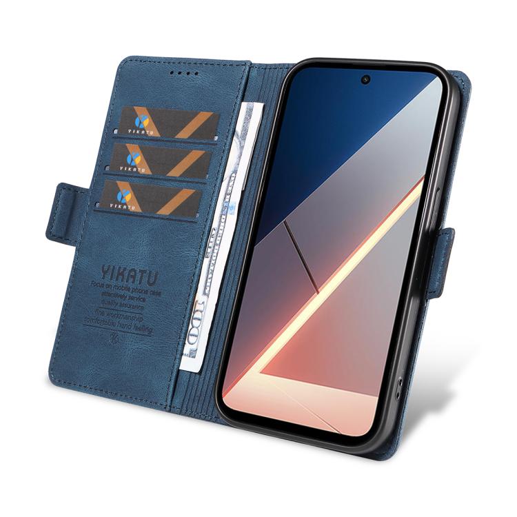 For Xiaomi POCO M7 4G 169mm YIKATU YK-005 Skin Feel Gen2 Side Buckle Leather Phone Case