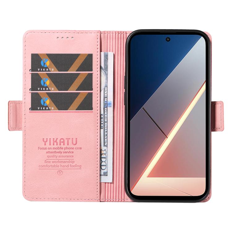 For Xiaomi POCO M7 4G 169mm YIKATU YK-005 Skin Feel Gen2 Side Buckle Leather Phone Case