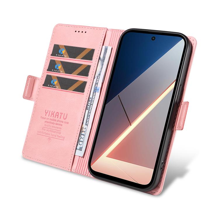 For Xiaomi POCO M7 4G 169mm YIKATU YK-005 Skin Feel Gen2 Side Buckle Leather Phone Case
