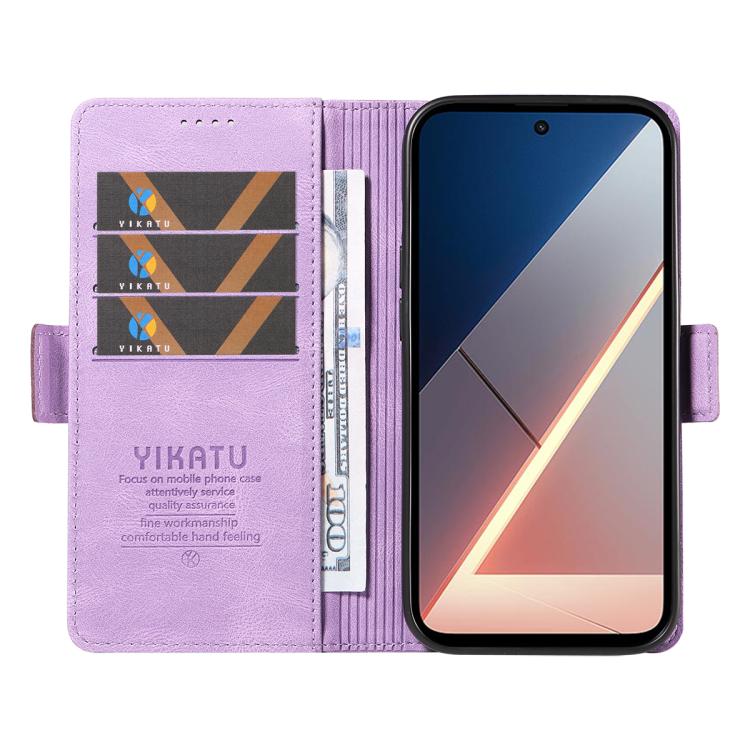 For Xiaomi POCO M7 4G 169mm YIKATU YK-005 Skin Feel Gen2 Side Buckle Leather Phone Case