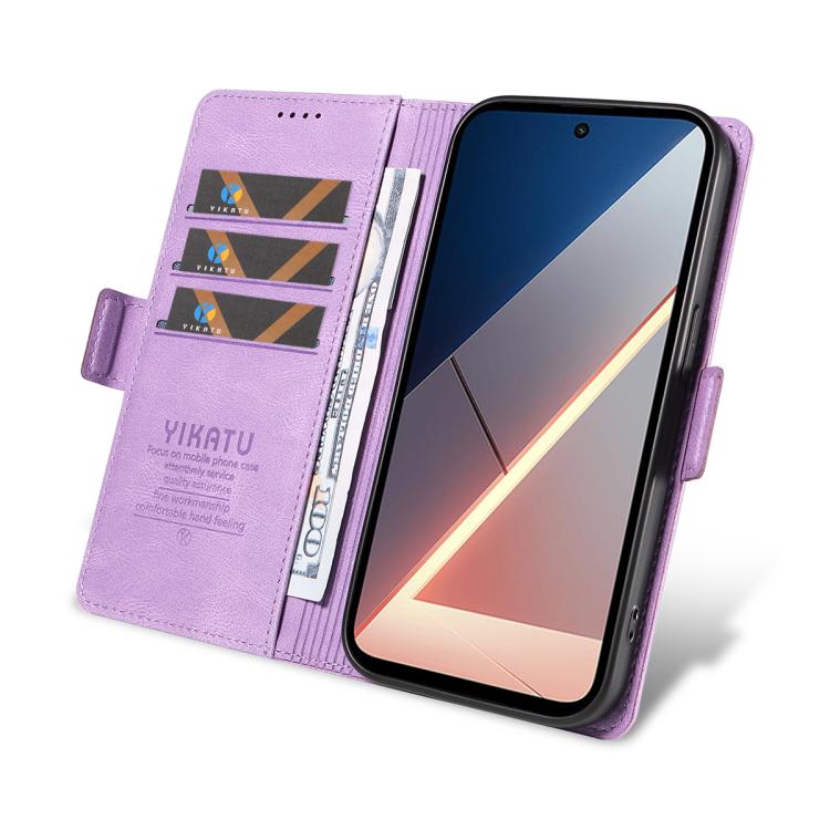 For Xiaomi POCO M7 4G 169mm YIKATU YK-005 Skin Feel Gen2 Side Buckle Leather Phone Case
