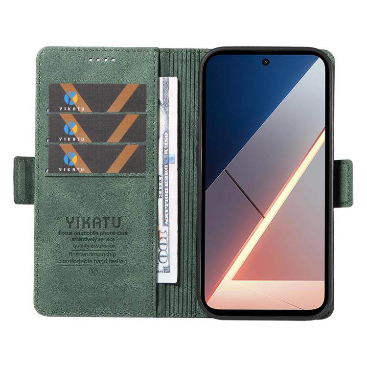 For Xiaomi POCO M7 4G 169mm YIKATU YK-005 Skin Feel Gen2 Side Buckle Leather Phone Case
