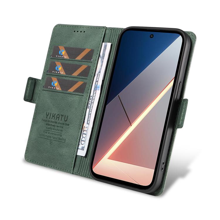 For Xiaomi POCO M7 4G 169mm YIKATU YK-005 Skin Feel Gen2 Side Buckle Leather Phone Case