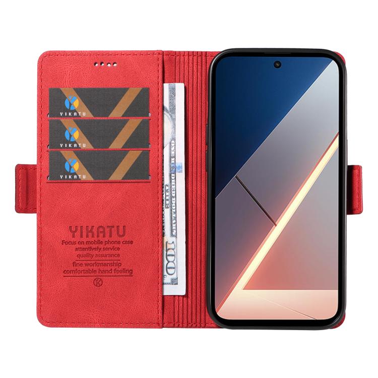 For Xiaomi POCO M7 4G 169mm YIKATU YK-005 Skin Feel Gen2 Side Buckle Leather Phone Case
