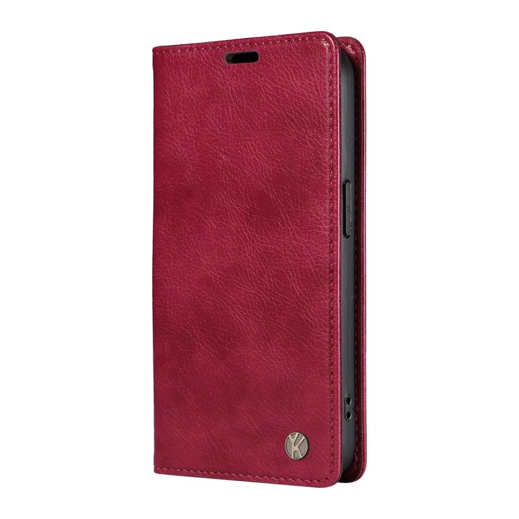 For Xiaomi POCO M7 4G 169mm YIKATU YK-006 Litchi Texture Ultra-thin Strong Magnet Leather Phone Case